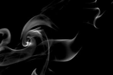 White smoke collection on black background