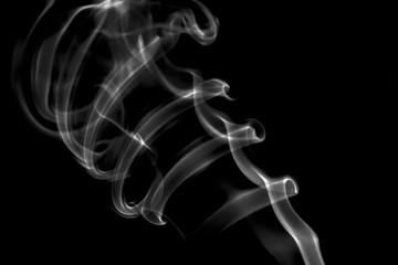 White smoke collection on black background