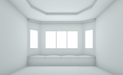 white room 3D rendering interior