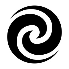 Maori Koru double Spiral black
