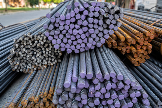 Construction iron rods in different sizes