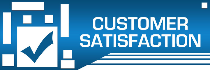 Customer Satisfaction Blue Squares White Left 