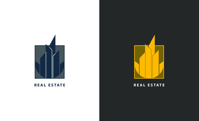 Real estate logo isolated. City vector image
