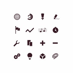Set of icons for business infographics. Minimalistic icons in black. Large set for different business areas