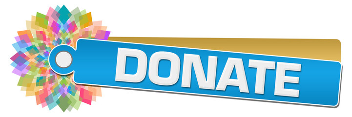 Donate Blue Colorful Circular Label 