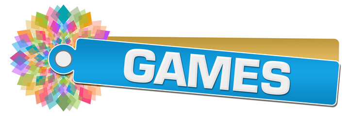 Games Blue Colorful Circular Label 