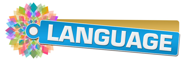 Language Blue Colorful Circular Label 