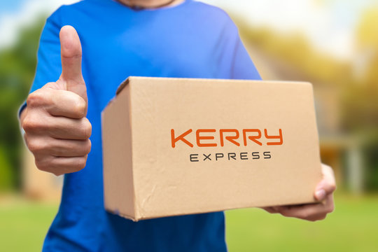 Kerry express Thailand parcel delivery services branch of Kerry Logistics Network Limited of Hongkong. 21 March 2019, Bangkok, Thailand.