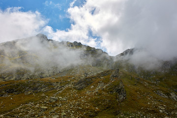 Mountain peaks in late summer