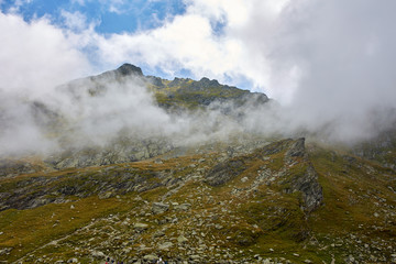 Mountain peaks in late summer