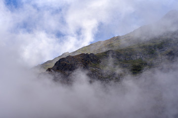 Mountain peaks in late summer