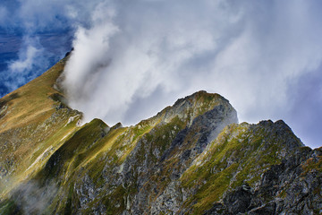 Mountain peaks in late summer