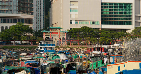 Fototapeta premium Typhoon shelter in Hong Kong