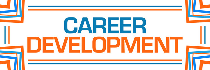 Career Development Blue Orange Random Borders Horizontal 