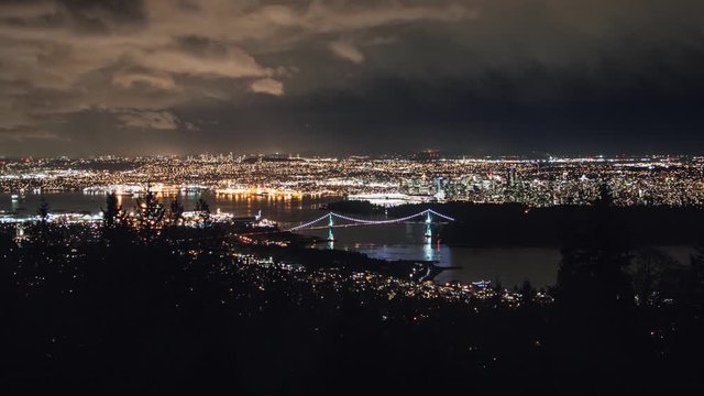 Vancouver Night Time Lapse From Cypress Mountain