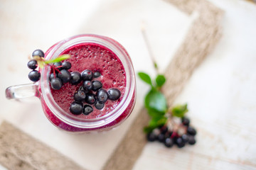 healthy smoothies with chokeberry (aronia)