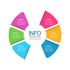 Vector iInfographic template for business, presentations, web design, 6 options.