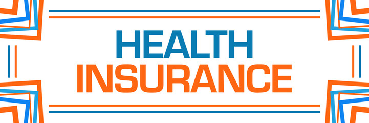 Health Insurance Blue Orange Random Borders Horizontal 