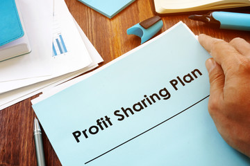 Profit Sharing Plan in the hands of a man.