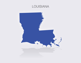 State of Louisiana Map in the United States of America