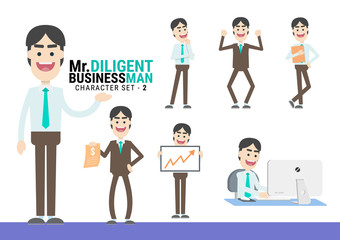 Mr.Diligent. The Businessman Character set - 2