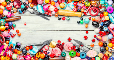 Set of bright beads