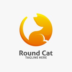 Obraz premium Round cat logo design