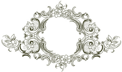 Luxury vector frame with border in rococo style