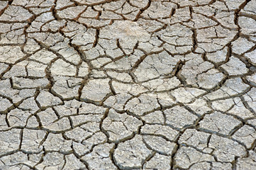 The texture of cracked earth due to lack of rain