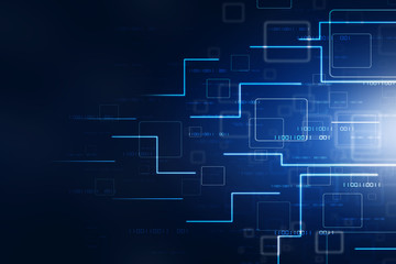 2d illustration Abstract futuristic electronic circuit technology background