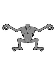 dämon monster alien körper ohen kopf kostüm verkleidung lustig comic cartoon clipart design cool teufel halloween böse