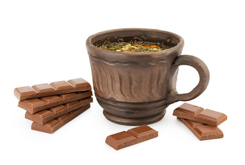 Herbal tea and chocolate