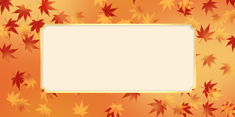 紅葉　秋　フレーム　枠　紅葉狩り　和柄　和風　テキストスペース