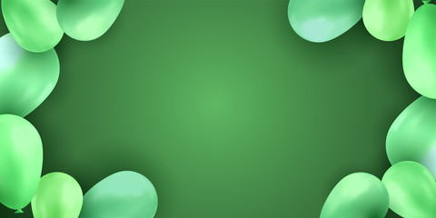 Balloon isolated on colorful background. Birthday vector banner. Gift realistic flyer. Bright balloon.