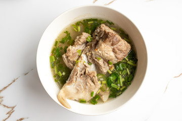 Thai hot Spicy soup with pork bones. Leng Thai popular spicy soup.