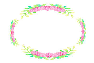 watercolor flower frame for beautiful design 