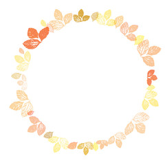 watercolor digital painting of autumn tone leave isolated on white background for season concept design. 