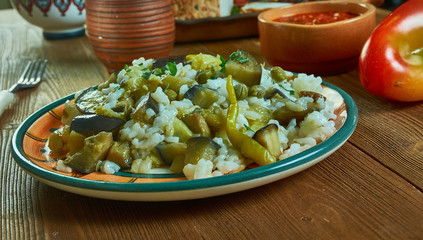 Roasted Eggplant Risotto with Capers and Basil