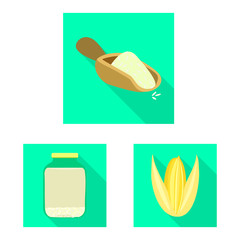 Isolated object of raw and agricultural logo. Set of raw and ecological stock symbol for web.