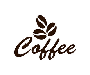 Coffee icon. Silhouette brown vector isolated illustration on white
