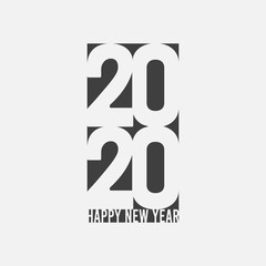 Happy New Year 2020 card text design. Vector illustration