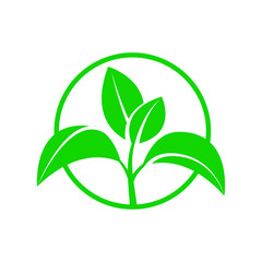 Symbol of an environmentally friendly or rapidly degradable product that does not harm the environment. Vector illustration