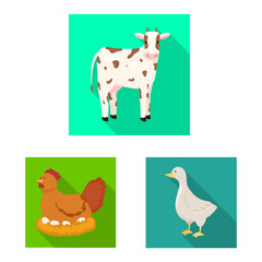 Vector illustration of breeding and kitchen logo. Collection of breeding and organic vector icon for stock.