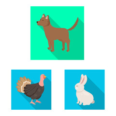 Vector design of breeding and kitchen logo. Set of breeding and organic vector icon for stock.