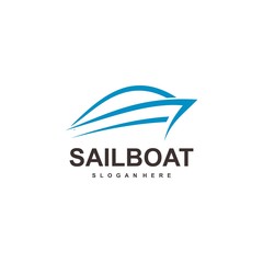 Fototapeta premium sail boat logo template, design concept vector