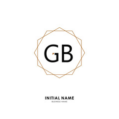 G B GB Initial logo letter with minimalist concept. Vector with scandinavian style logo.