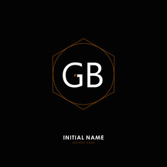 G B GB Initial logo letter with minimalist concept. Vector with scandinavian style logo.