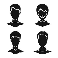 Vector illustration of character and profile icon. Collection of character and dummy stock symbol for web.