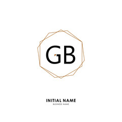 G B GB Initial logo letter with minimalist concept. Vector with scandinavian style logo.