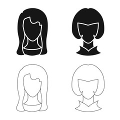 Isolated object of professional and photo icon. Collection of professional and profile stock vector illustration.